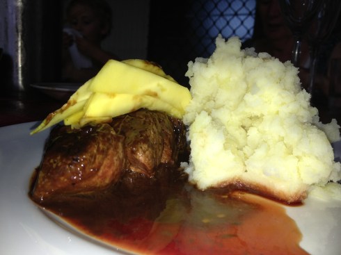 roo fillet and chocolate hollandaise